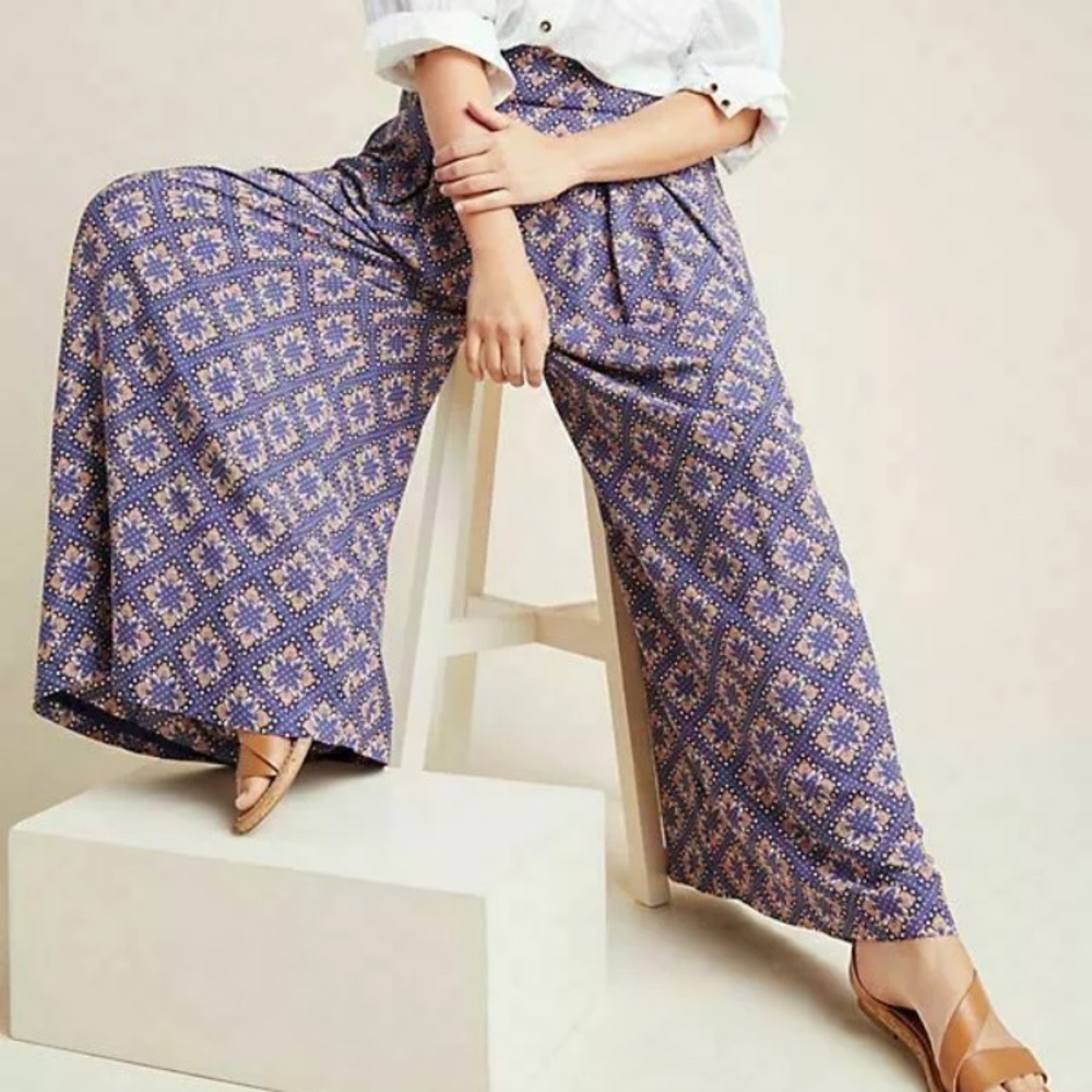 Maeve Women's Wide Leg Terrace Pants Medallion